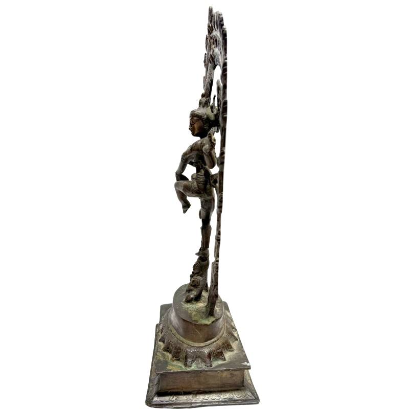 Shiva Nataraja beeld brons India antiek kosmische dans authentiek beeld