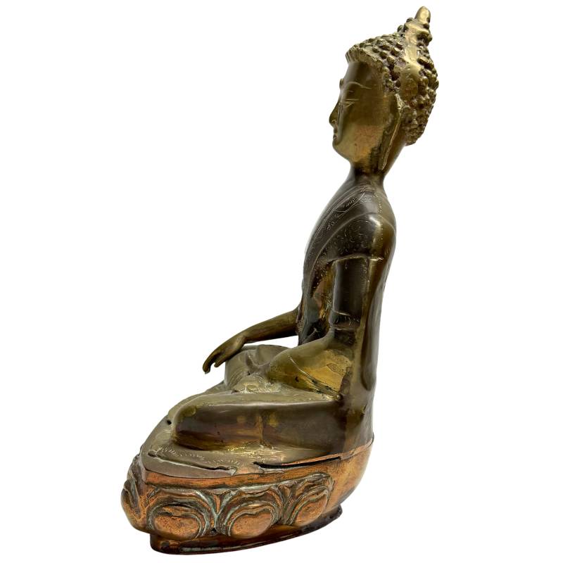 Sino Tibetaans boeddhabeeld brons bhumisparsha mudra verloren wastechniek