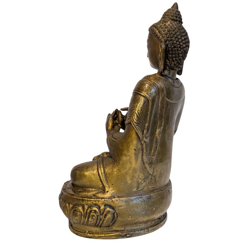 Sino-tibetaans bronzen Boeddhabeeld met dharmachakra mudra