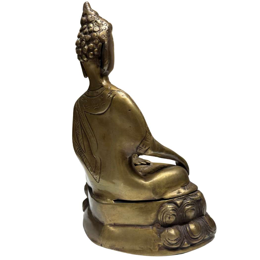 Sino-Tibetaanse Boeddha afgebeeld in bhumisparsha mudra, symbool van verlichting