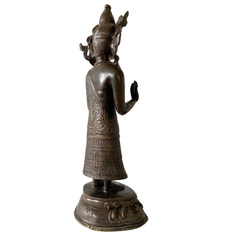 staand bronzen boeddhabeeld Dipankara