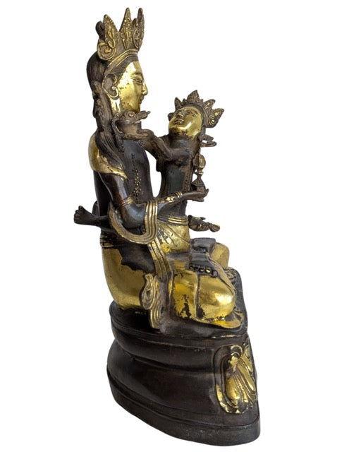 Tantrisch boeddhistisch Yab Yum beeld in brons uit Azië