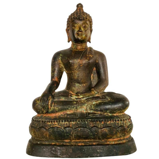 Thaise bronzen Boeddha in bhumisparsha mudra uit de Ayutthaya periode
