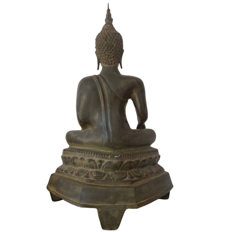 Thais Boeddhabeeld met resten van oorspronkelijke vuurvergulding