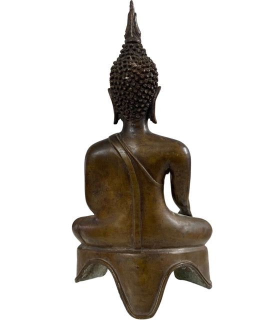 Handgemaakt Thaise bronzen Boeddha met veroudering in Bhumisparsha houding