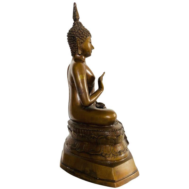 Zittende Thaise bronzen Boeddha met klassieke vorm