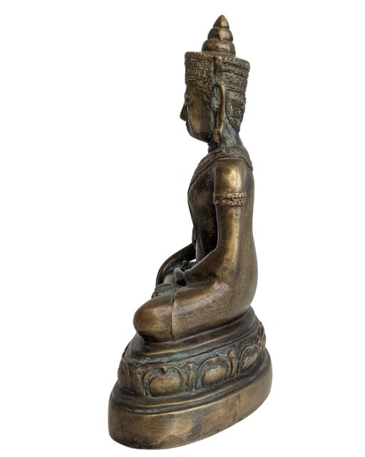 Thaise Boeddha van brons met sporen van vroege vergulding