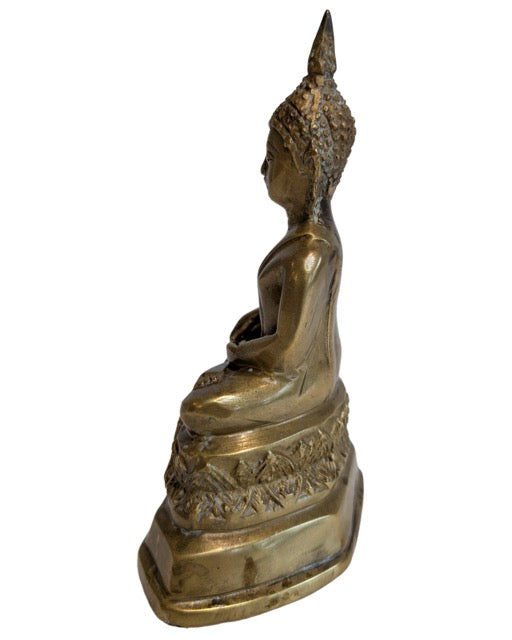 Verzamelwaardig Thais Boeddhabeeld in vuurverguld brons uit de 19e eeuw