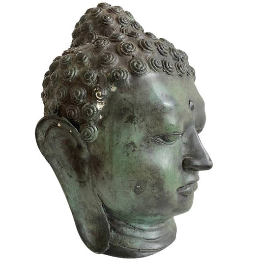 thaise boeddhahoofd van brons