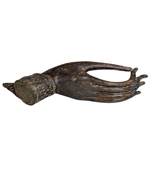 Oude Thaise Boeddha hand van brons