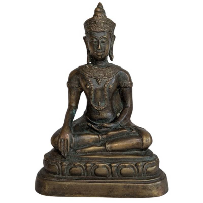 Thaise zittende Boeddha van brons uit de Ayutthaya Rattanakosin periode