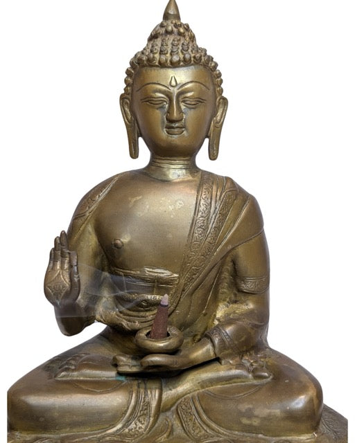 Tibetaans boeddhabeeld van vuurverguld brons antiek