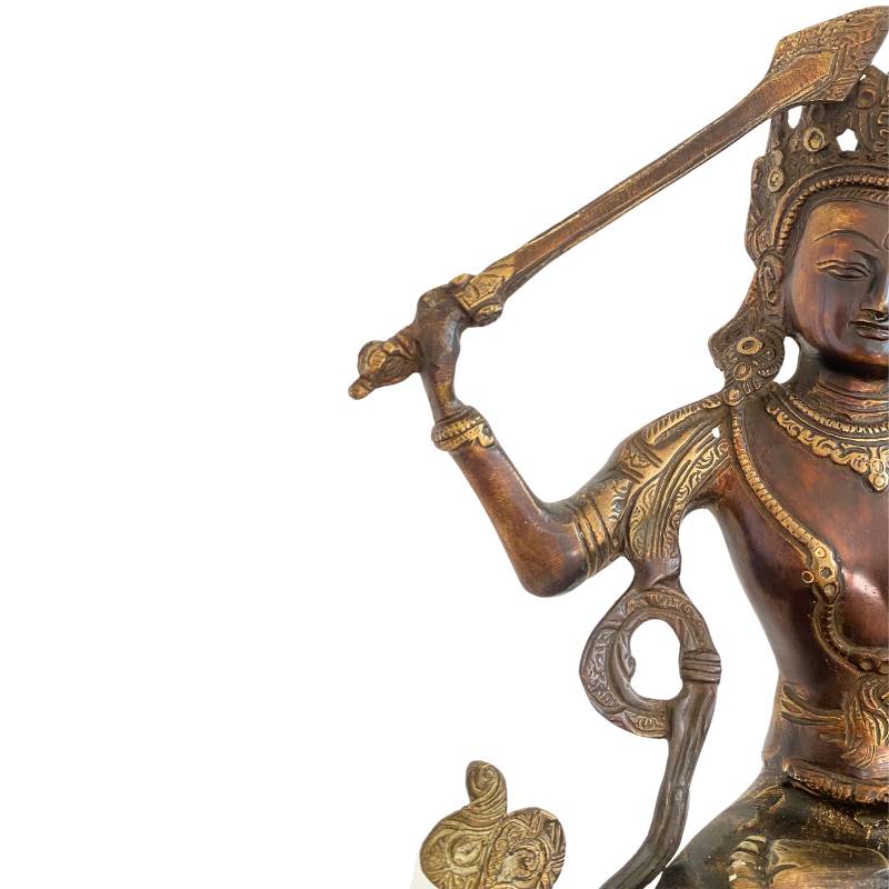 Tibetaans wijsheidsbeeld van Manjushri in brons