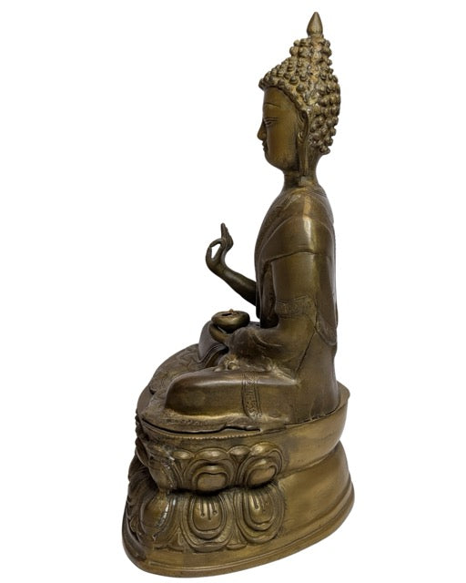 Tibetaanse boeddha van vuurverguld brons 17e–18e eeuw