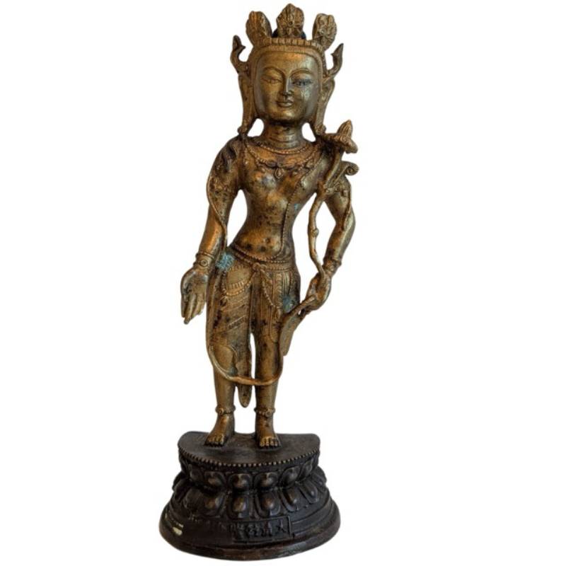 Tibetan Avalokiteshvara bodhisattva statue cast in bronze