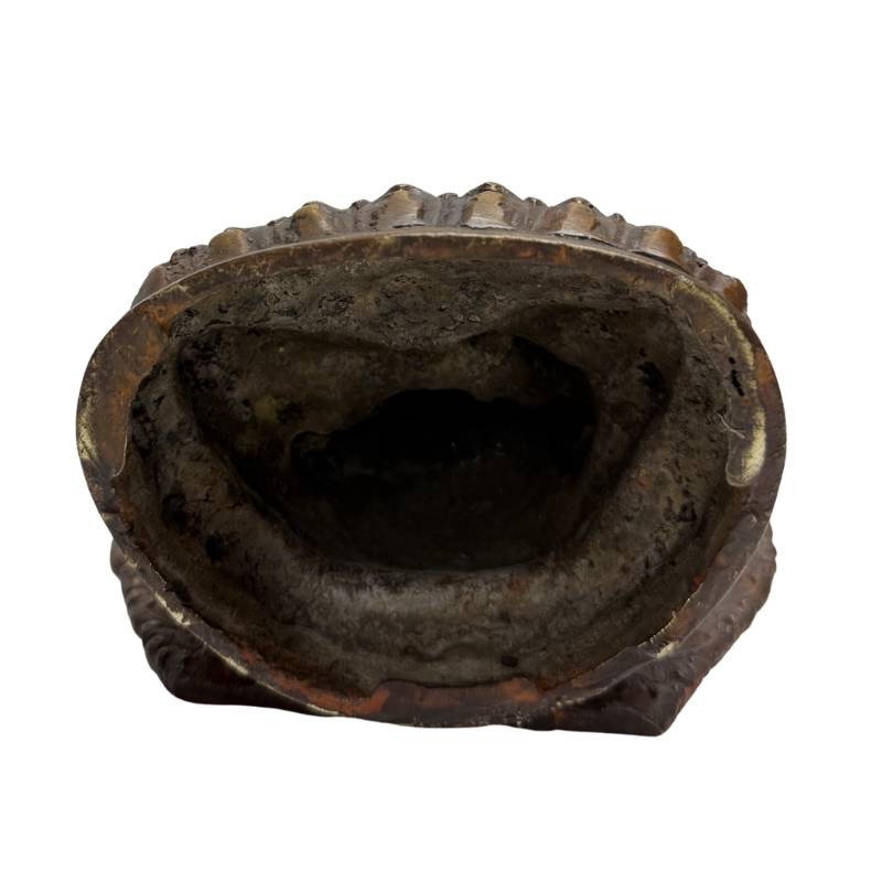 Traditionele Nepal bronzen Boeddha set met dhyana mudra en handmatige afwerking