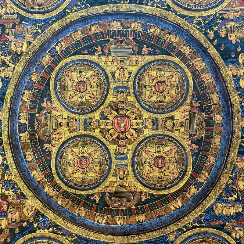 Centraal meditatiebeeld in Vajradhatu mandala thangka