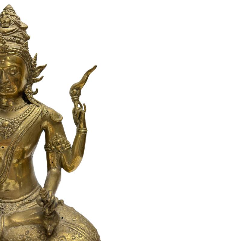 Avalokiteshvara Vajrayana bodhisattva met sporen van ritueel gebruik