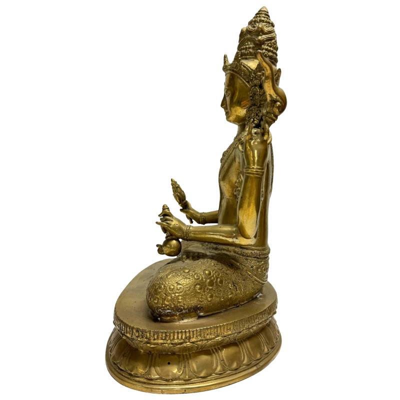 Vierarmige Vajrayana bodhisattva vervaardigd in Newar atelier Nepal