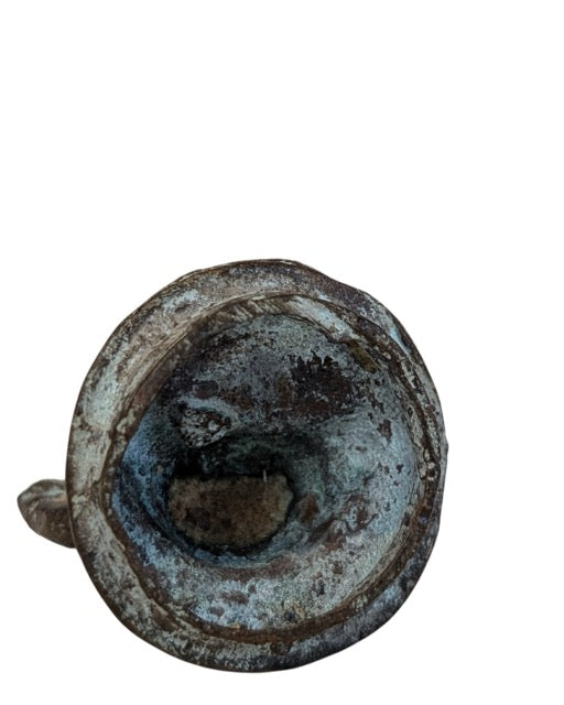 Oud hindoe beeldje van Vishnu uitgevoerd in brons