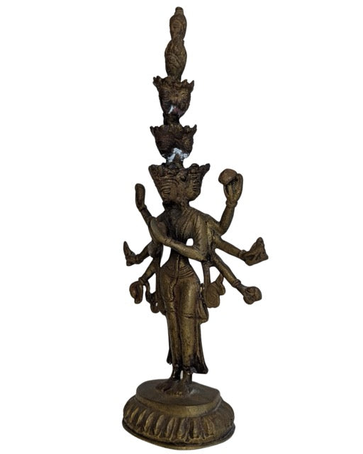 Vuurverguld Avalokiteshvara beeld van brons Tibet antiek