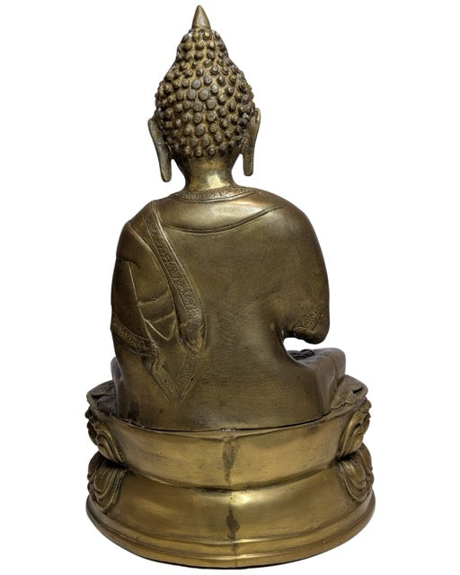 Vuurverguld Tibetaans boeddhabeeld van brons