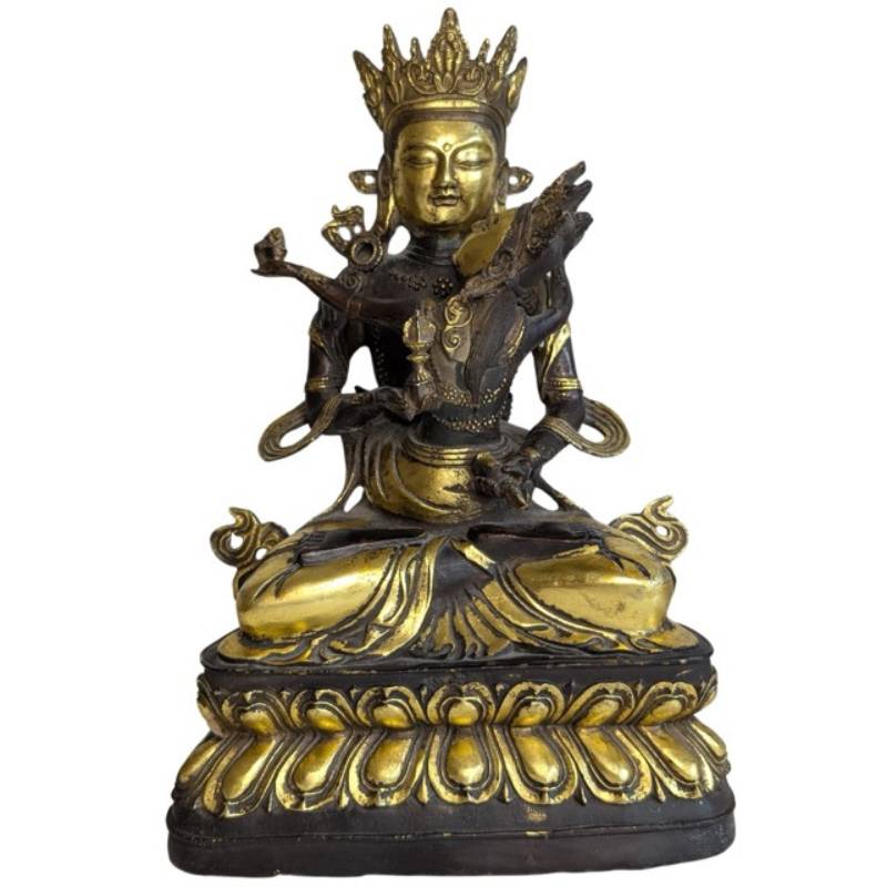 Oud tantrisch boeddhistisch Yab Yum beeld van brons uit Azië