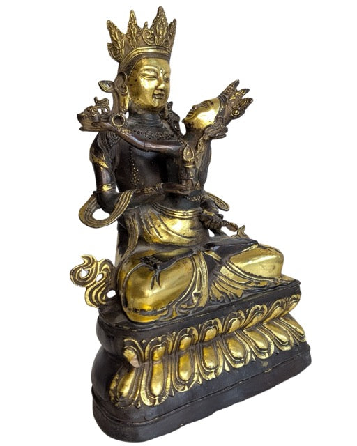 Bronzen Yab Yum beeld met resten van vergulding uit Azië